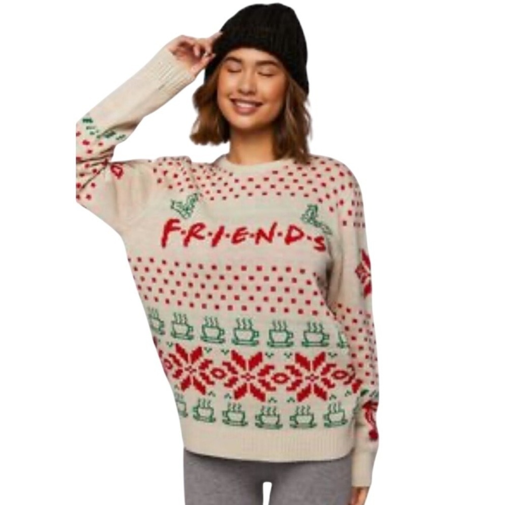 Friends Sweater Unisex M "Ugly" Long‎ Sleeve Christmas Holiday Crewneck Pullover